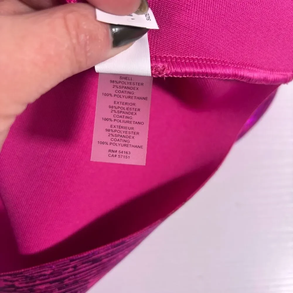 NWT Siena Magenta Sweetheart Neck Foiled Metallic Bandage Dress Size 14 1258
